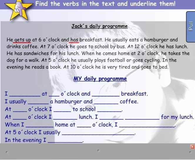 I reminded again that there are verbs ending in s, because it is about Jack.