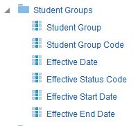 Student Groups provides an option to filter on any of student groups.