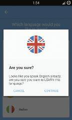 Figure 1: Busuu login page After that, users are presented with a variety of languages that they can choose to practice; users can choose a course in the English, French, Spanish, German, Italian,