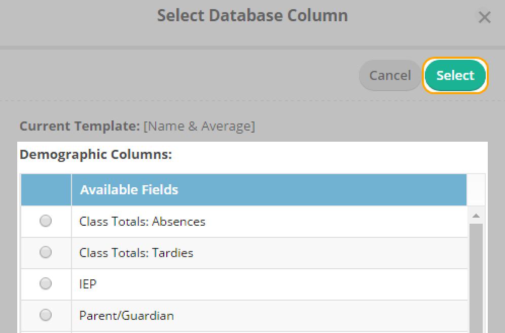 You can also add demographic columns to view information about your students.