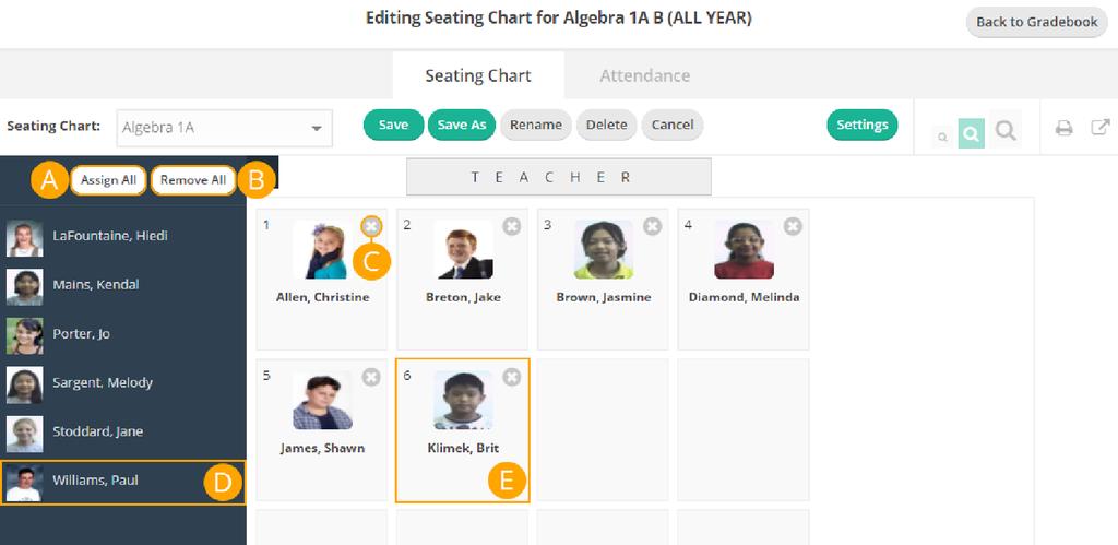 Edit Student Locations in the Grid If you move your students' seats during the school year, you can update your seating chart to reflect those changes.