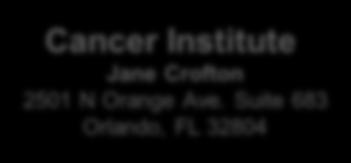 Research Enterprise 2014 Cancer Institute Jane Crofton 2501 N Orange Ave.