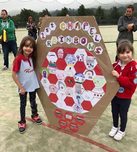 Over the weeks the 117 girls built up skills, Chapel Rainbows winning design confidence about using space and all without realising it was leading to simple small sided games.