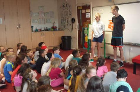 The Young Ambassadors practiced their public speaking skills as they took class and keystage assemblies, answered questions and led active sessions in assault courses and class shake ups.