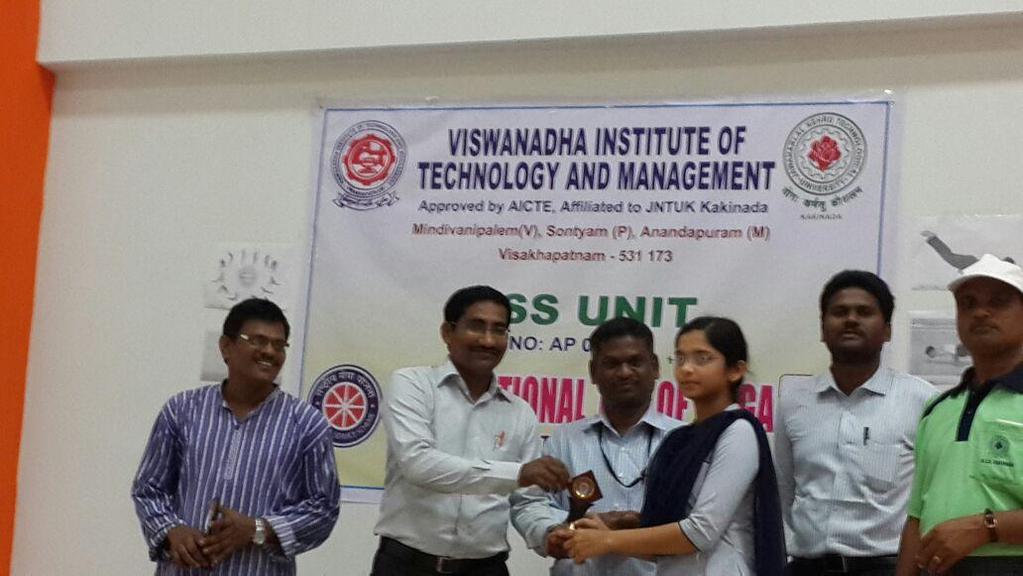 Prize given to best Yoga perfomer by Dr.