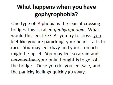 Most of them are describing what it feels like to have a phobia of crossing bridges.