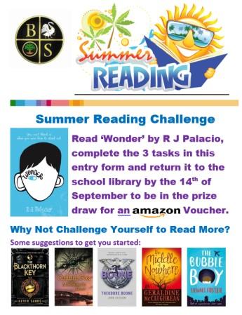 The Beaconsfield School ran a Summer Reading Challenge for the new Year 7 students. We asked them to read Wonder by R.J.