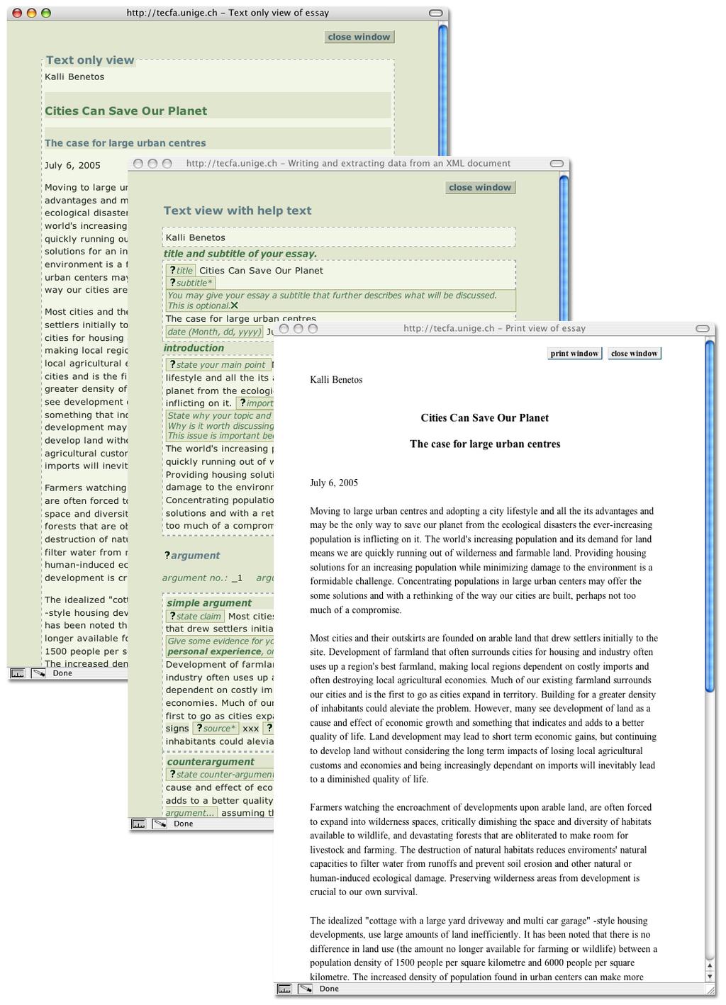 Fig. 12-7 Screen capture of view options left to