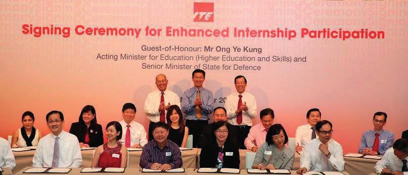 technical education beyond the classroom. 111 companies pledged their support for the ITE Enhanced Internship Programme by signing the Internship Participation Agreement.