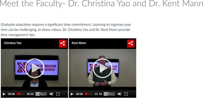 Figure 1. Faculty introductory videos Highlights from each step include: Getting Started at UNL.