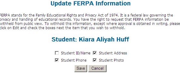 Changes made on the website are updated in the student s