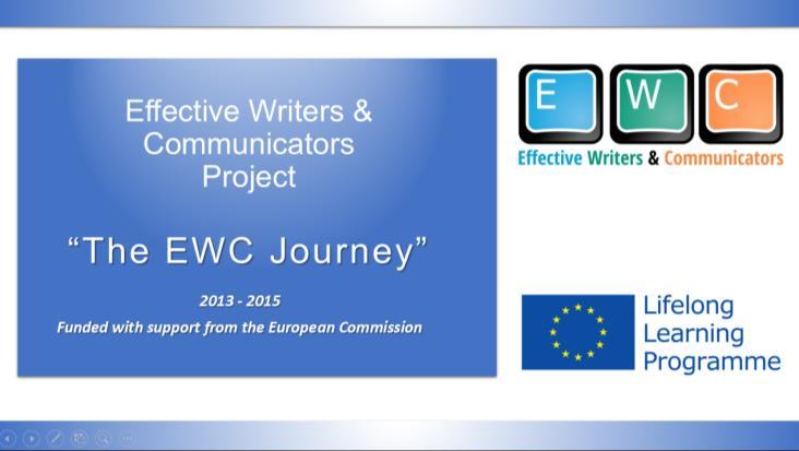 Session 2: Opening remarks The EWC Journey Representing the Project Coordinator CMT Prooptiki from Greece, Tasos Mastroyiannakis, proceeded with a short presentation of The EWC Journey.