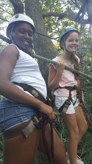the zip line and high ropes being