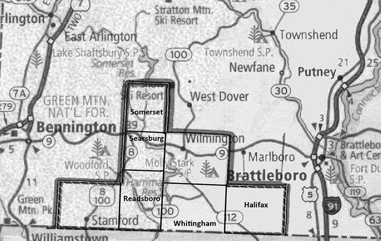 Map and Size of the Windham Southwest Supervisory Union Town Sq. Mile Area Population Year Somerset 28.1 2 2011 Stamford 39.5 824 2010 Readsboro 36.