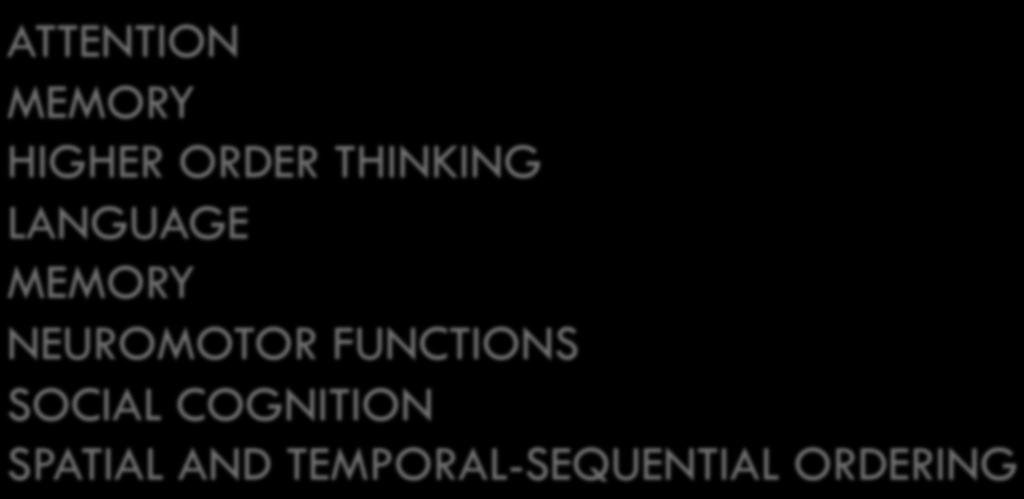 FUNCTIONS SOCIAL COGNITION SPATIAL AND