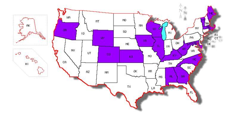 Overview of State ESI Laws Purple: State has a law regarding restraint and seclusion for all