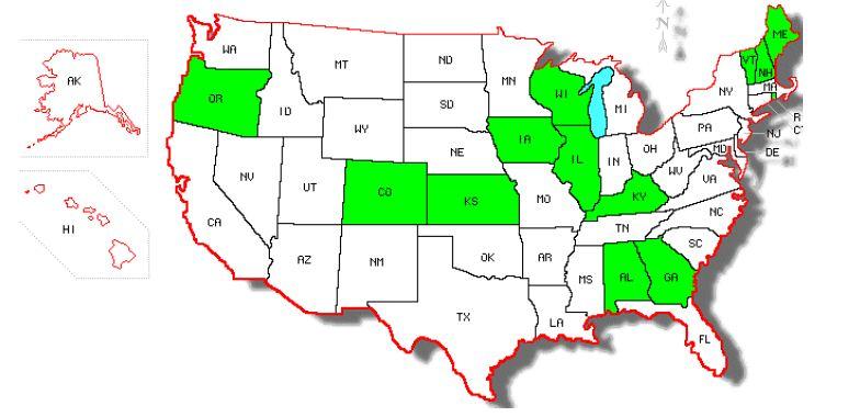 Overview of State Restraint Laws States in green