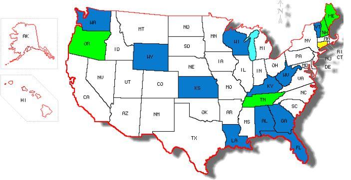 Congressional Impact: States Adopting or Revising ESI Laws Since First Congressional Bill Introduced in 2009 States in blue adopted new restraint and seclusion laws since 2009.