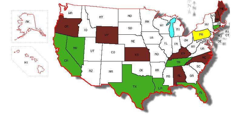 Data Collection Eight states (shown in brown) require reporting of the use of ESI to the state education agency (SEA) for all students.