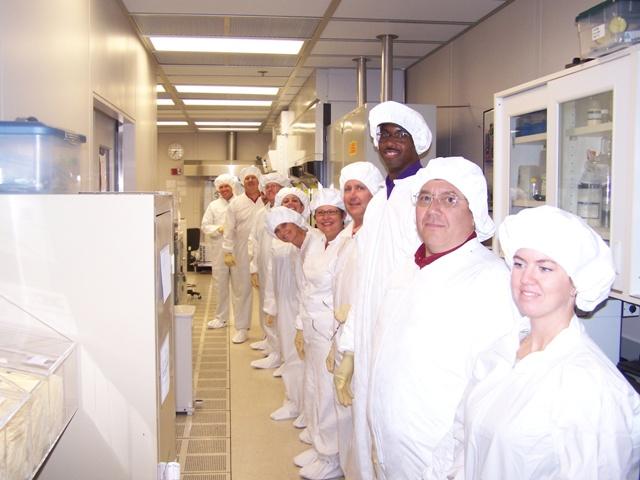 Figure 1: Nanotechnology Fellows in Lutz Microfabrication Cleanroom Figure 2: Nanotechnology Fellows viewing SEM demonstration in ERINC lab facilities The materials required for this experiment were: