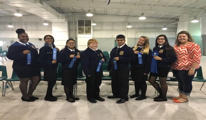 FFA I am SUPER excited to share that Galaxy Middle FFA s Opening and Closing Ceremonies team WON their Sub-District competition!