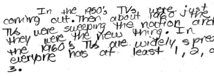Sample Student Response (a) In which year do you think that television sets were most likely first available for purchase in stores?