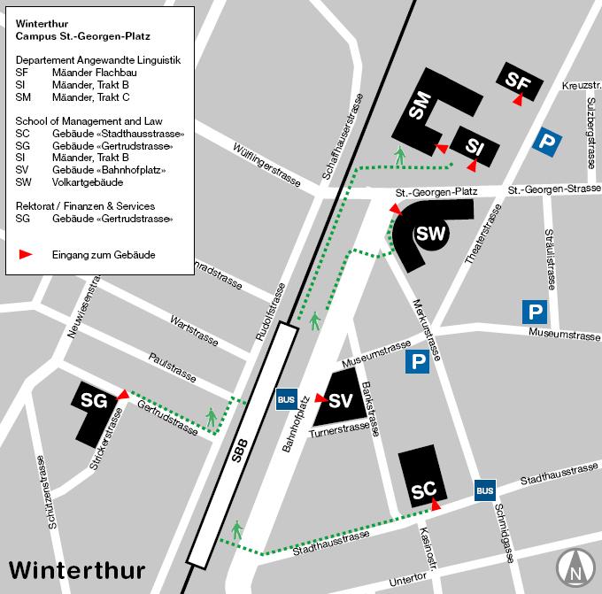 Locations Campus in the Center of Winterthur SML