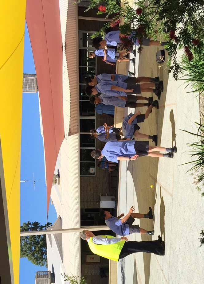 Friday Fun Day at Lumen Christi College Fun Friday, Principal Darren O Neill joining in the fun with Year 7 Students.