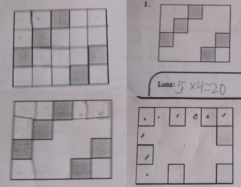 104 completing one row and one column, and six students did not draw anything.