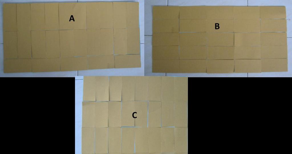 83 In covering longer tray, the focus group put two rows of rectangle vertically and one row horizontally so that the whole surface of tray were fully covered (see Figure 5.13 A).