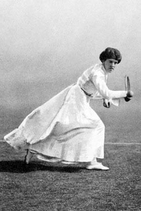 GRADE 5: MODULE 3A: UNIT 1: LESSON 1 Images and Text for Gallery Walk Dorothea Douglass "Dorothea Douglass: 1903 Wimbledon and Olympic Games Tennis"Published before 1923 and public domain in the US.