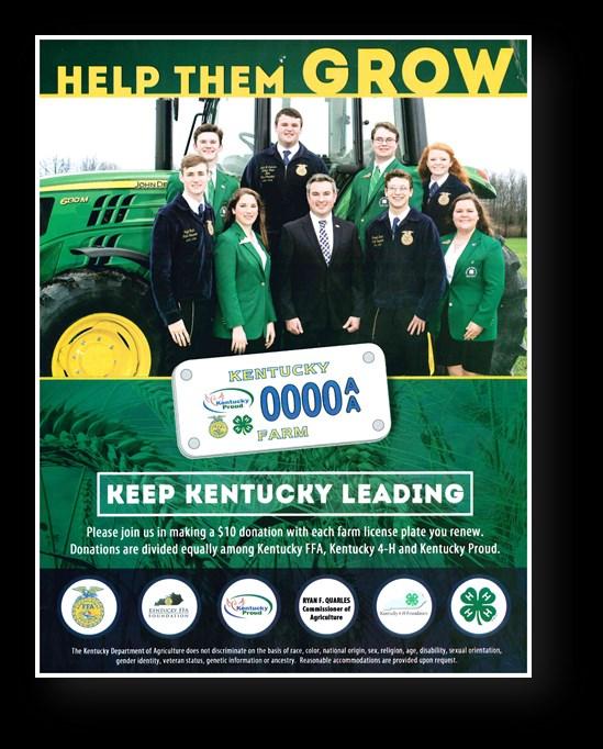 grown, or processed in Kentucky by Kentuckians. Last year Kentucky 4-H programs received $180,119 from the Ag Tag Program.