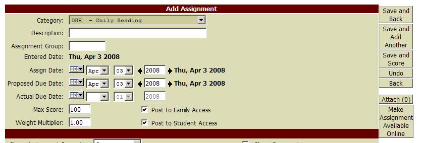 Attaching an Online Template to an Assignment You can attach an online assignment to an assignment