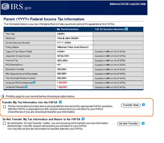 FAFSA IRS Data Retrieval Tool Benefits of using the tool Complete the FAFSA more easily and accurately! Increase the accuracy in awarding financial aid funds!