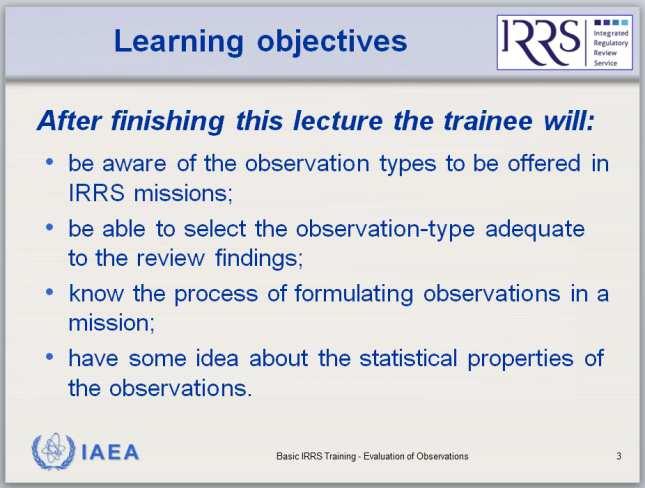 11 Basic IRRS Training (BIT) BIT Lecture 6: