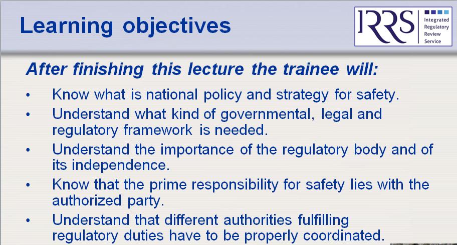 national Framework for safety 2) Explain