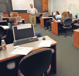 Rooms typically provide port-per-seat network access for laptops, to support classroom learning with campus and Internet-based resources.