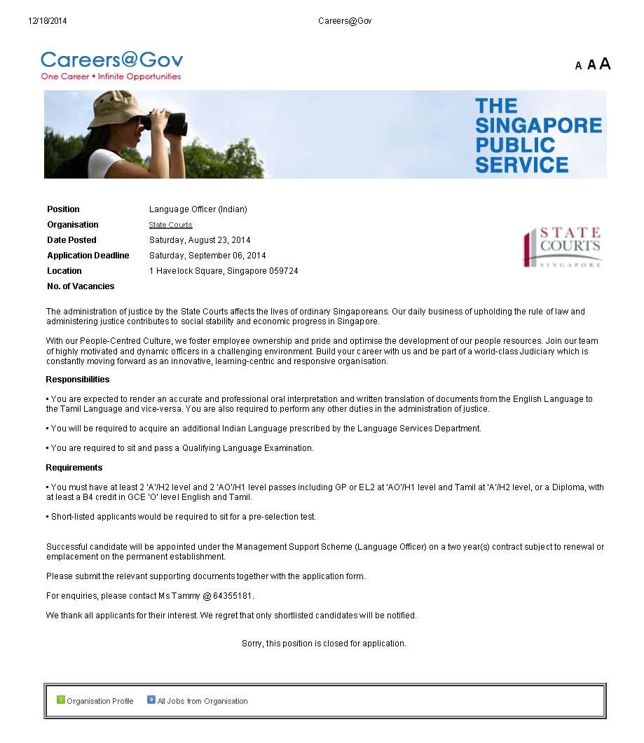8.5. Sample Recruitment Ad for State Courts Language Officer http://careers-gov-jobs.jobstreet.com.