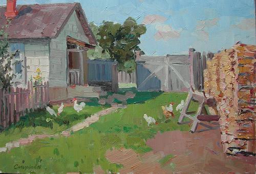 Yuri Smirnov 1951-present YS107 Summer Yard 13.00 x 19.00 Oil on Panel 1962 Yuri Smirnov was born in the Tver region of Russia. In 1951, he entered the Art College in Kalinin.