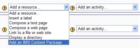 RESOURCES: Add an IMS content package In short - if you don t know what an IMS package is, then you don t need to read further - move on. Still here?