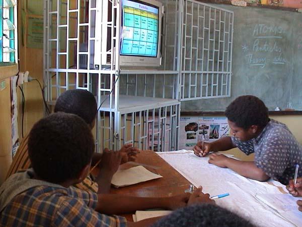 Initially, two TV sets were used in one class, however, many schools transferred one TV set to the other classroom.