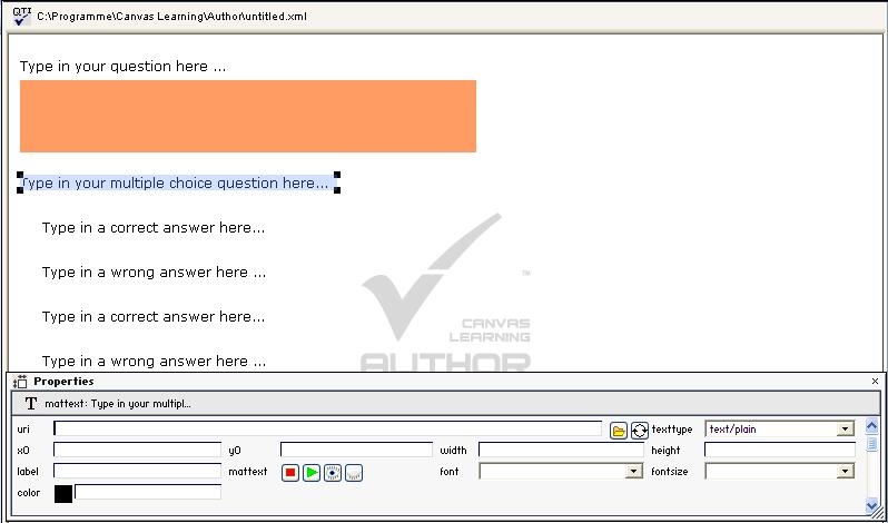 Learning Scenarios in E-Learning such a template that has been used in the Ephras project the template is a very simple quiz that combines a short essay and a multiple-choice question. Figure 3.