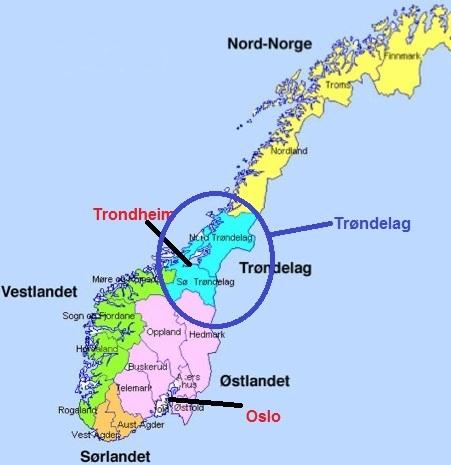 Figure 2.2: Map showing the Trøndelag region (Bookcoverimgs.com, 2012) 2.2 The Tonal Accent Contrast 2.2.1 The Disyllabic Accent Contrast The tonal accent contrast in the Trøndersk variety has been examined in some detail.