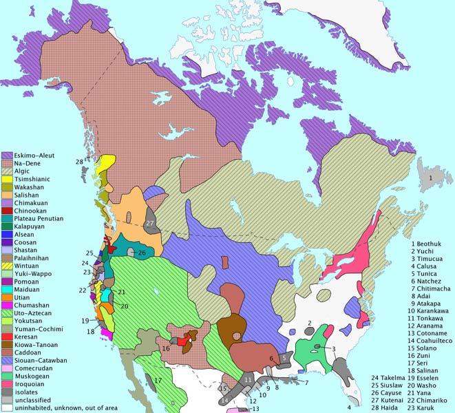 North America Language Families Source: