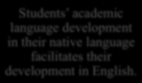 Students academic language development in their native