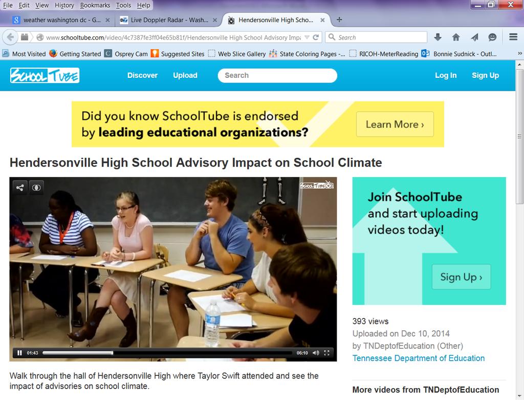 See it in Action Example 1: Henderson High School Advisory Groups: Impact on School Climate http://www.schooltube.