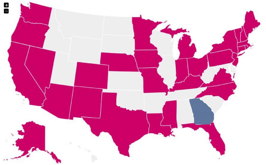 24 Figure 3.4 U.S. States with Artist Residency Programs in Red Source credit: http://m.maploco.