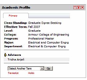 View my current transcript and holds 1. In the myiit portal select the Academics tab 2.