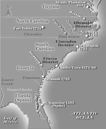 North Carolina until 1729.