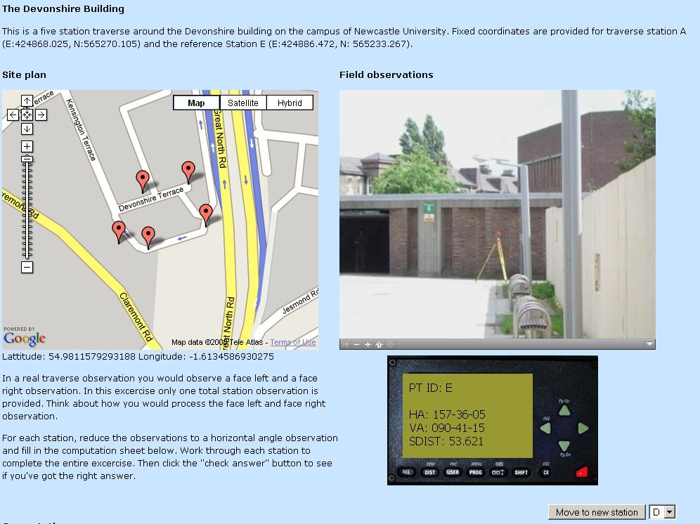 It allows the students to scroll and zoom around in the picture (Figure 4). Once the other station is identified, a measurement can be carried out by clicking on the image.
